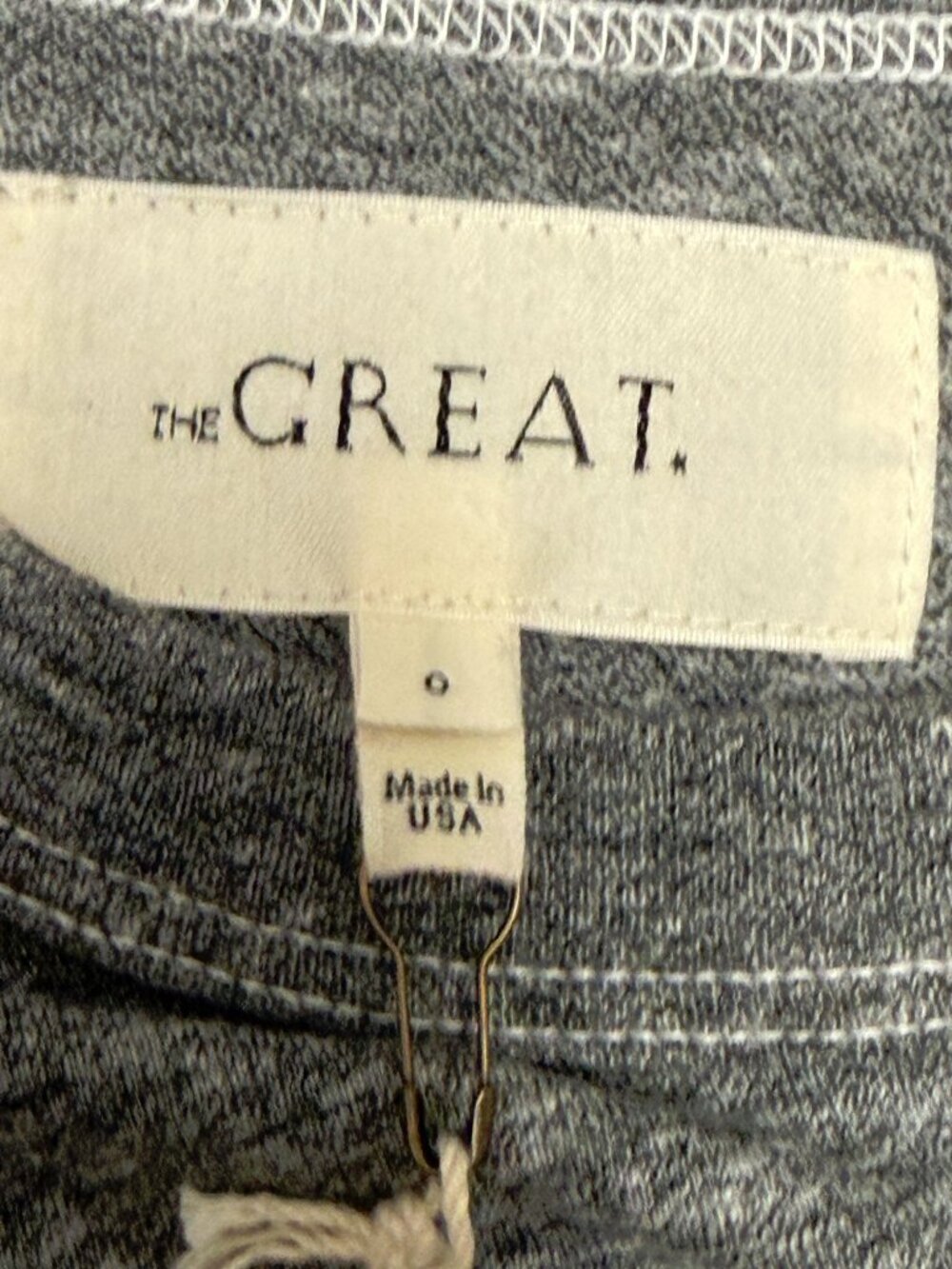The Great Dress Long SLeeve Knotted Tee Size 0 Heather Gray NWT USA Made - Picture 8 of 16
